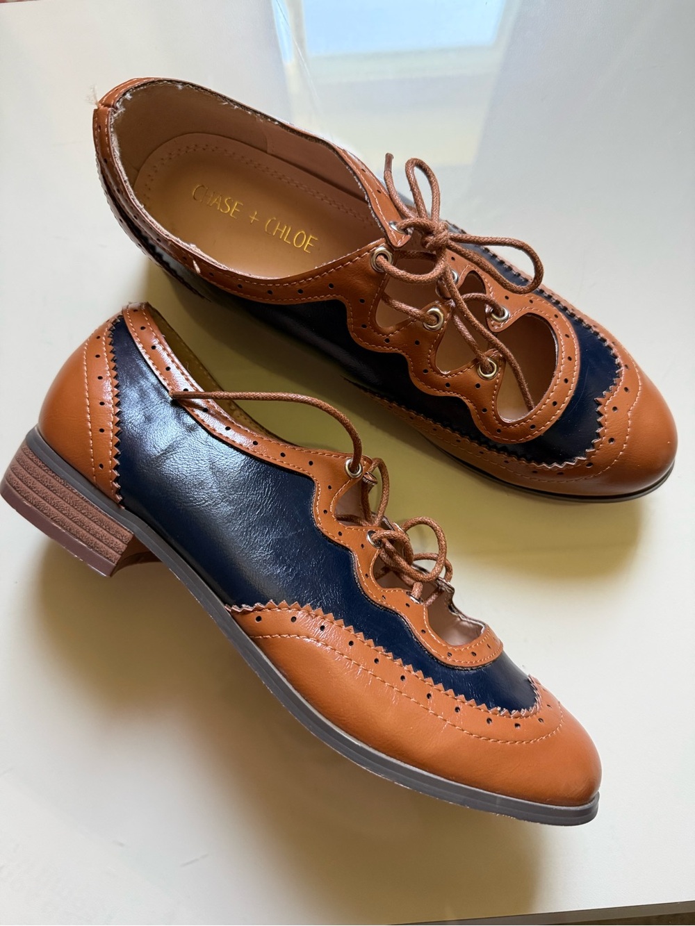 Chase + Chloe Wingtip Heel